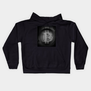 bitcoin background design in black Kids Hoodie